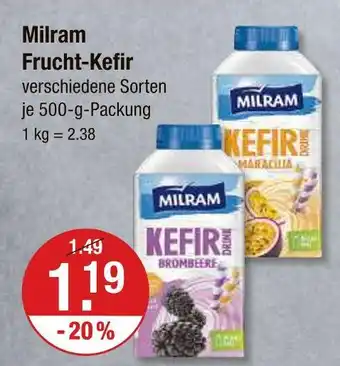 V Markt Milram frucht-kefir brombeere Angebot
