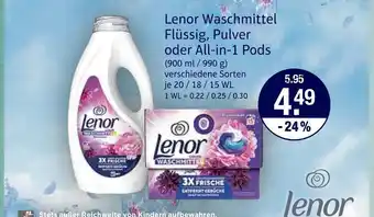 V Markt Lenor waschmittel flüssig Angebot