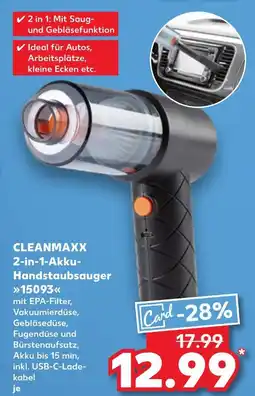 Kaufland Cleanmaxx 2-in-1-akku-handstaubsauger Angebot