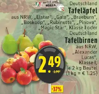 Edeka Tafeläpfel oder Tafelbirnen Angebot