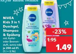 Kaufland Nivea kids 3 in 1 duschgel, shampoo & spülung Angebot