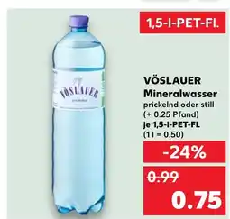 Kaufland Vöslauer mineralwasser prickelnd oder still Angebot