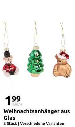 Action Weihnachtsanhänger aus glas Angebot