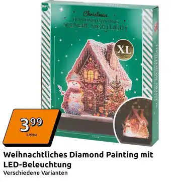 Action Craft world weihnachtliches diamond painting mit led-beleuchtung Angebot