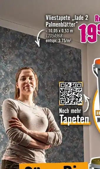 Hornbach Vliestapete „jade 2 palmenblätter“ Angebot