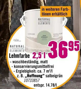 Hornbach Natural elements lehmfarbe Angebot