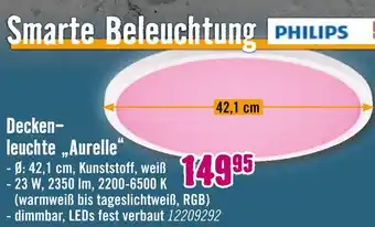 Hornbach Philips deckenleuchte aurelle Angebot
