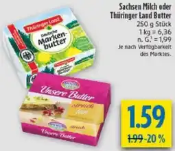 diska Sachsen Milch oder Thüringer Land Butter Angebot