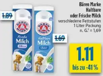 diska Bären Marke Haltbare oder Frische Milch Angebot