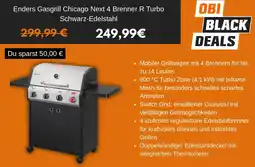 OBI Enders Gasgrill Chicago Next 4 Brenner R Turbo Schwarz-Edelstahl Angebot