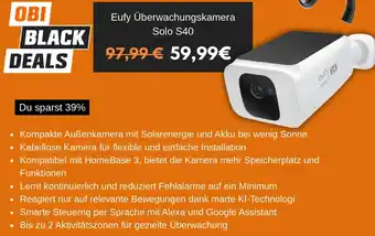 OBI Eufy Überwachungskamera Solo S40 Angebot