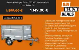 OBI Stema Anhänger Basic 750 inkl. Gitteraufsatz und Zubehör Angebot