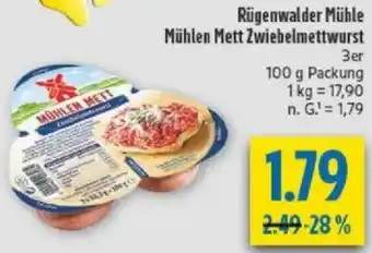 diska Rügenwalder Mühle Mühlen Mett Zwiebelmettwurst Angebot