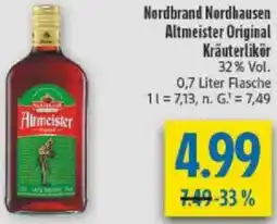 diska Nordbrand Nordhausen Altmeister Original Kräuterlikör Angebot