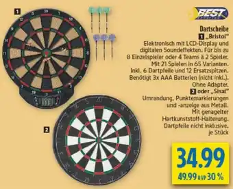 diska BEST Dartscheibe oder „Sisal" Angebot