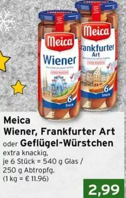 CAP Markt Meica Wiener, Frankfurter Art oder Geflügel-Würstchen Angebot