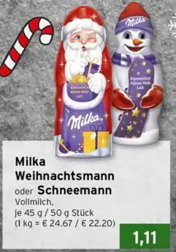 CAP Markt Milka Weihnachtsmann oder Schneemann Angebot