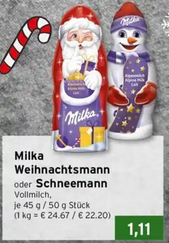 CAP Markt Milka Weihnachtsmann oder Schneemann Angebot