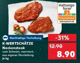 Kaufland K-WERTSCHÄTZE vom Schwein, mariniert, aus eigener Herstellung je kg Angebot