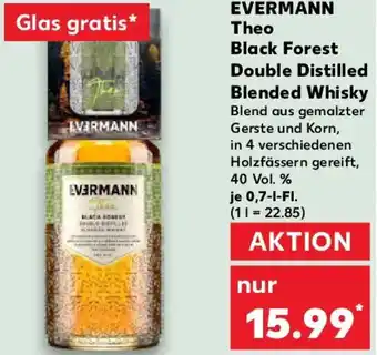 Kaufland EVERMANN Theo Black Forest Double Distilled Blended Whisky Angebot