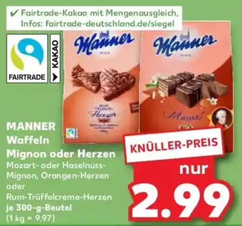 Kaufland MANNER Waffeln Mignon oder Herzen Angebot