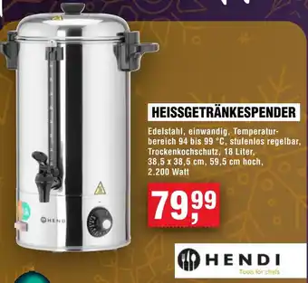 Handelshof Hendi heissgetränkespender Angebot