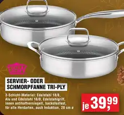 Handelshof GSW Servier- oder schmorpfanne tri-ply Angebot
