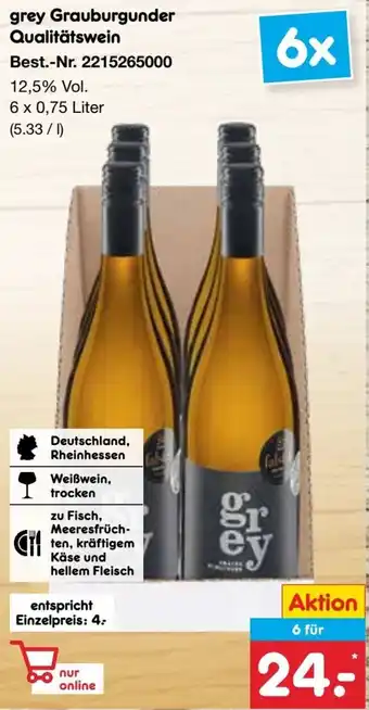 Netto Marken-Discount grey Grauburgunder Qualitätswein Angebot
