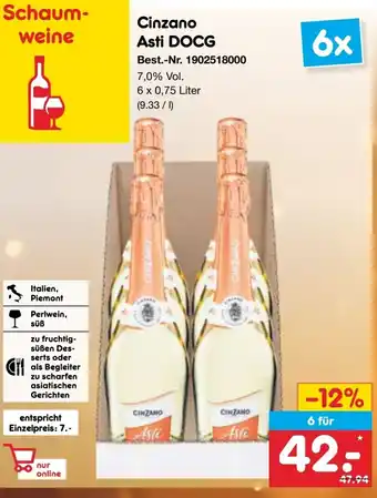 Netto Marken-Discount Cinzano Asti DOCG Angebot