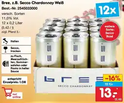 Netto Marken-Discount Bree, z.B. Secco Chardonnay Weiß Angebot