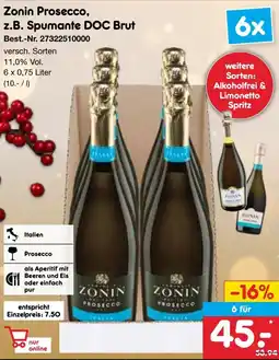 Netto Marken-Discount Zonin Prosecco, z.B. Spumante DOC Brut Angebot