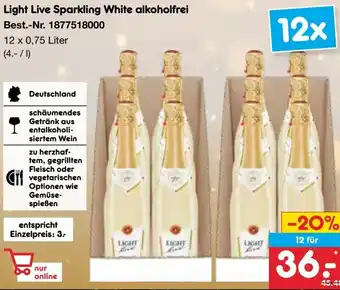 Netto Marken-Discount Light Live Sparkling White alkoholfrei Angebot