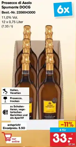 Netto Marken-Discount Prosecco di Asolo Spumante DOCG Angebot
