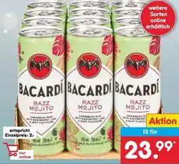 Netto Marken-Discount Bacardi, z.B. Razz Mojito Angebot