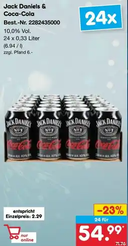 Netto Marken-Discount Jack Daniels & Coca-Cola Angebot