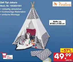 Netto Marken-Discount Pinolino Zelt Tipi Jakara Angebot