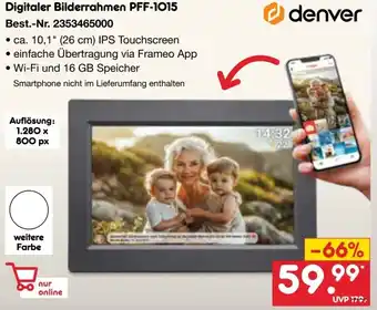 Netto Marken-Discount denver Digitaler Bilderrahmen PFF-1015 Angebot