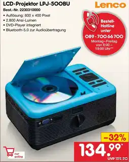 Netto Marken-Discount Lenco LCD-Projektor LPJ-500BU Angebot