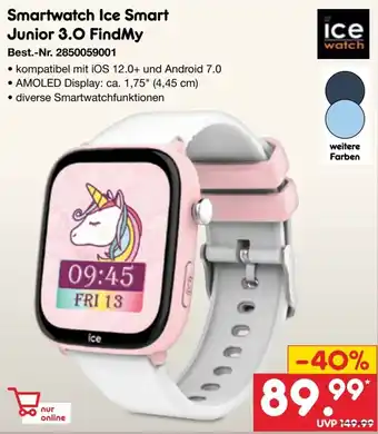 Netto Marken-Discount ice watch Smartwatch Ice Smart Junior 3.0 FindMy Angebot