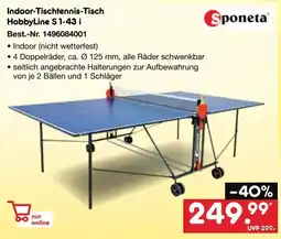 Netto Marken-Discount Sponeta Indoor-Tischtennis-Tisch HobbyLine S 1-43 i Angebot