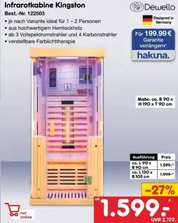 Netto Marken-Discount Dewello Infrarotkabine Kingston Angebot