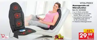 Netto Marken-Discount VITALmaxx Massagematte mit Wärmefunktion Angebot