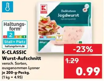 Kaufland K-CLASSIC Wurst-Aufschnitt Angebot