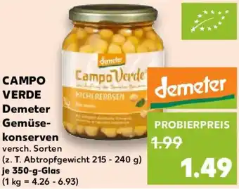 Kaufland CAMPO VERDE Demeter Gemüse- konserven Angebot