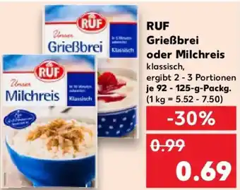 Kaufland RUF Grießbrei oder Milchreis Angebot