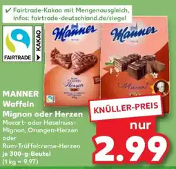 Kaufland MANNER Waffeln Mignon oder Herzen Angebot