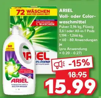 Kaufland ARIEL Voll- oder Color- waschmittel Angebot