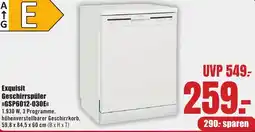 B1 Discount Baumarkt Exquisit Geschirrspüler GSP6012-030E Angebot