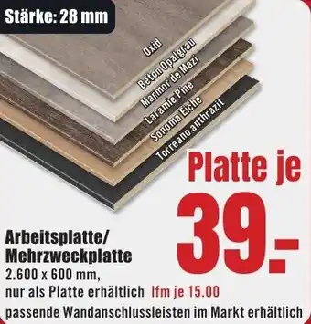 B1 Discount Baumarkt Arbeitsplatte/ Mehrzweckplatte Angebot