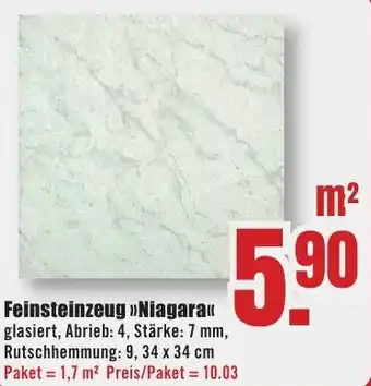 B1 Discount Baumarkt Feinsteinzeug Niagara Angebot